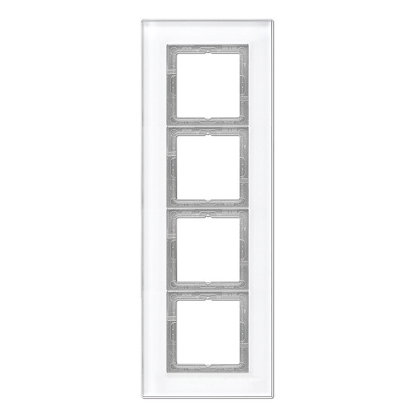 Рамка 4-ая Jung LS-Plus Стекло белое