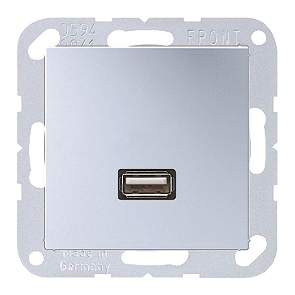 Розетка USB-удлинитель Jung A 1 местная Алюминий механизм+накладка