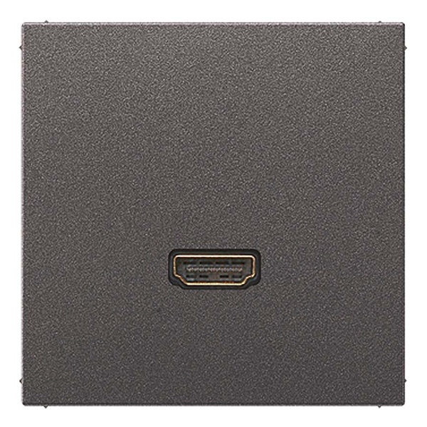 Розетка HDMI Jung LS 1 местная Антрацит механихм+накладка