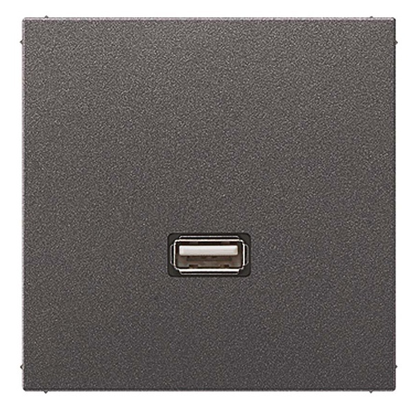 Розетка USB-удлинитель Jung LS 1 местная Антрацит механизм+накладка