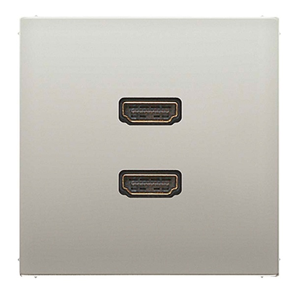 Розетка HDMI Jung LS 2 местная Нержавеющая сталь механихм+накладка