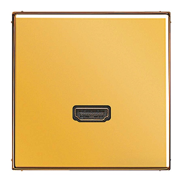 Розетка HDMI Jung LS 1 местная Имитация золота механихм+накладка