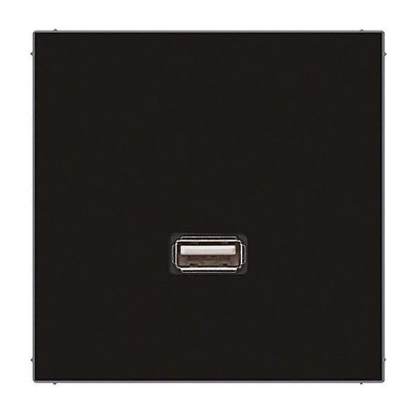 Розетка USB-удлинитель Jung LS 1 местная Черный механизм+накладка