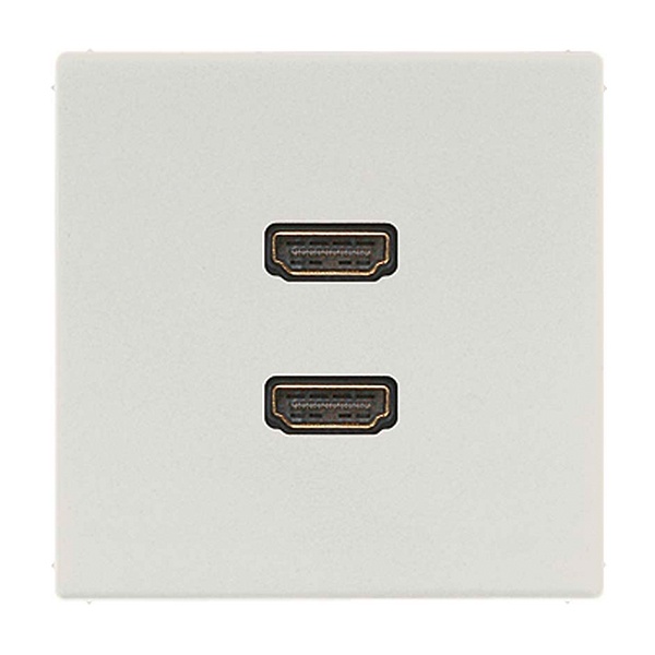Розетка HDMI Jung LS 2 местная Светло-серый механихм+накладка