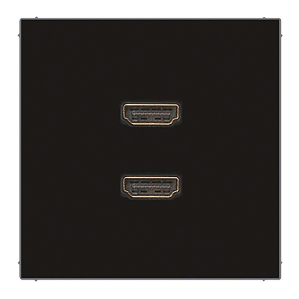 Розетка HDMI Jung LS 2 местная Черный механихм+накладка
