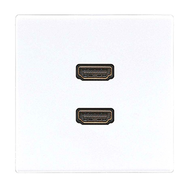 Розетка HDMI Jung LS 2 местная Белый механихм+накладка