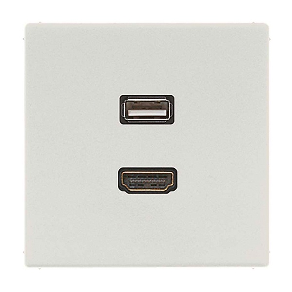 Розетка HDMI+USB Jung LS Светло-серый механизм+накладка