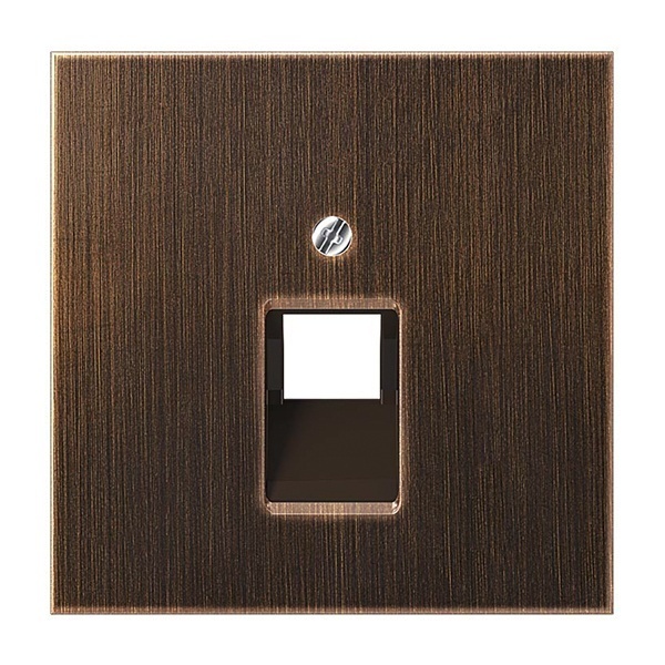 Накладка 1-ая Jung LS компьютерной/телефонной RJ45/RJ11 розетки наклонная Латунь Antik