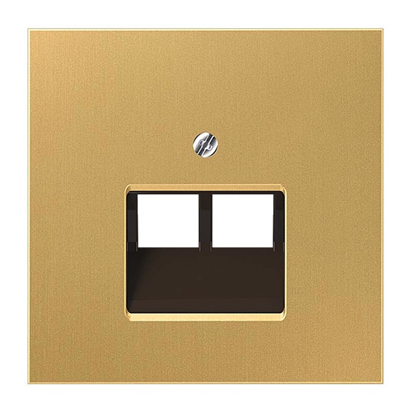 Накладка 2-ая Jung LS компьютерной/телефонной RJ45/RJ11 розетки наклонная Латунь Classic
