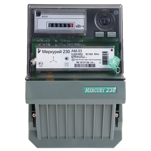 Электросчетчик Меркурий-230 AM-03 5-7,5А 230/400В однотарифный трансформаторного включения