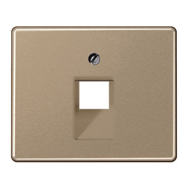 Накладка 1-ая Jung SL500 компьютерной/телефонной RJ45/RJ11 розетки наклонная Золотая бронза