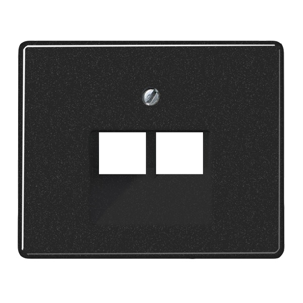 Накладка 2-ая Jung SL500 компьютерной/телефонной RJ45/RJ11 розетки наклонная Черный