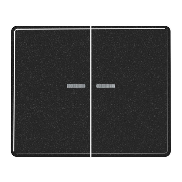 Клавиша 2-ая Jung SL500 с посветкой для двухклавишного выключателя или кнопки Черный