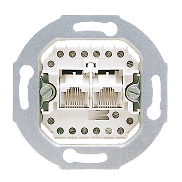 Телефонная розетка Jung двойная RJ11(RJ45) 8 контактов механизм