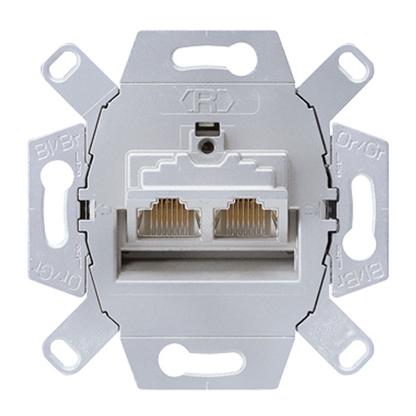 Компьютерная розетка Jung двойная 6 категории 2хRJ45 механизм