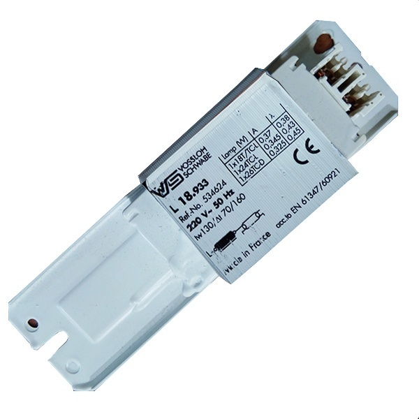 Дроссель Vossloh Schwabe L18.933 для люм. ламп 18/20W-G13, 18W-2G10/2G11, 26W-G24d-3/GX24d-3