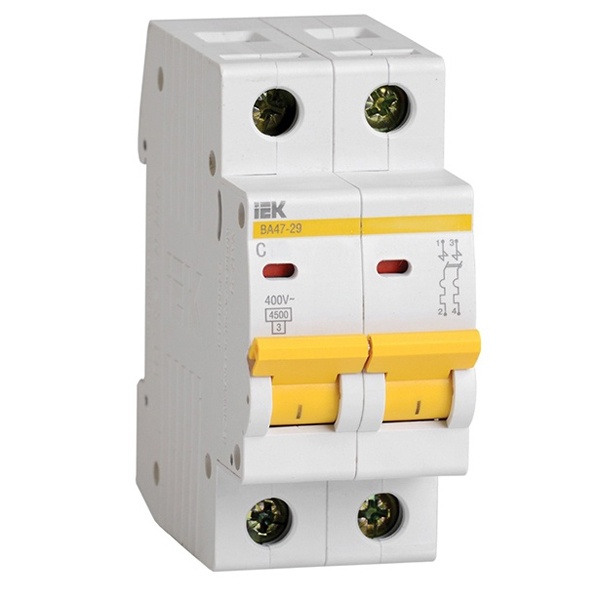 Автоматический выключатель ИЭК ВА47-29 2Р 32А 4,5кА характеристика С (автомат электрический)