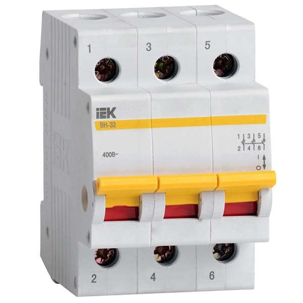 Рубильник модульный ИЭК ВН-32 3Р 100А трехфазный (выключатель нагрузки)