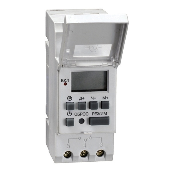 Таймер ИЭК ТЭ15 цифровой недельный 16А 230В на DIN-рейку 1НО/НЗ 16 циклов, резерв питания 3 модуля