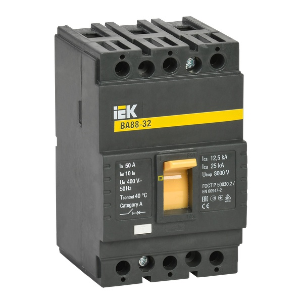 Автоматический выключатель ИЭК ВА88-32 3Р 50А 25кА (автомат электрический)