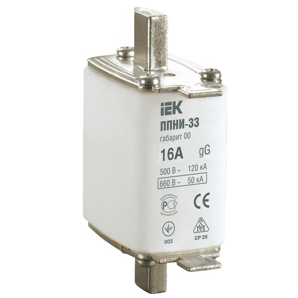 Плавкая вставка предохранителя ИЭК ППНИ-33, габарит 00, 16А