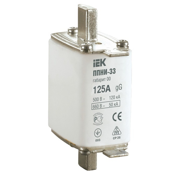 Плавкая вставка предохранителя ИЭК ППНИ-33, габарит 00, 125А