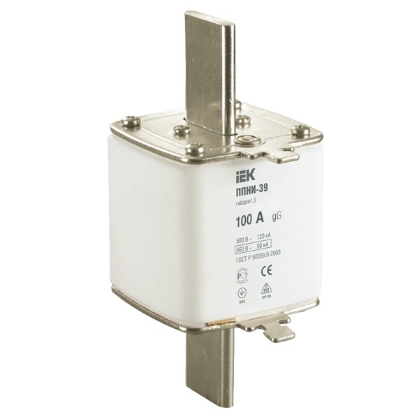 Плавкая вставка предохранителя ИЭК ППНИ-39, габарит 3, 100А