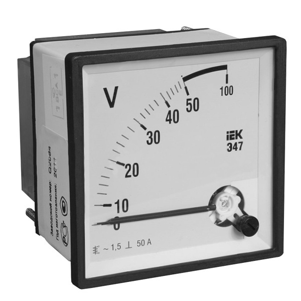 Вольтметр аналоговый ИЭК Э47 100В класс точности 1,5 72х72мм