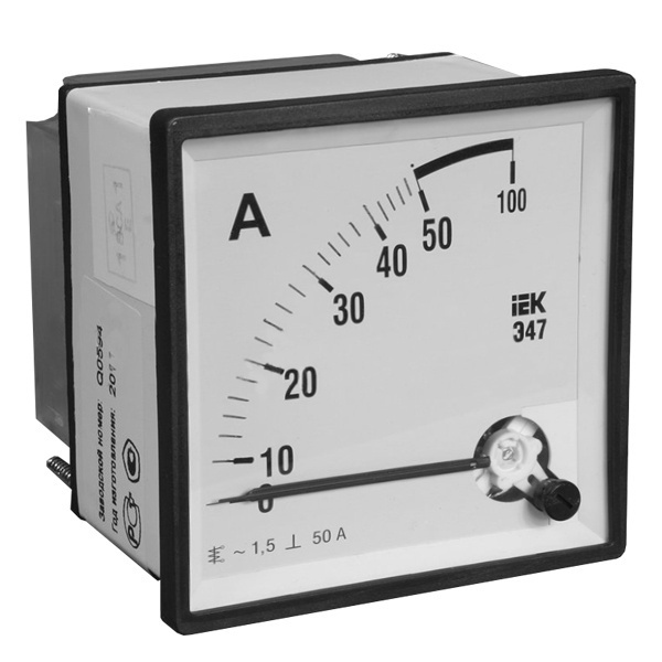 Амперметр аналоговый ИЭК Э47 100/5А класс точности 1,5 72х72мм