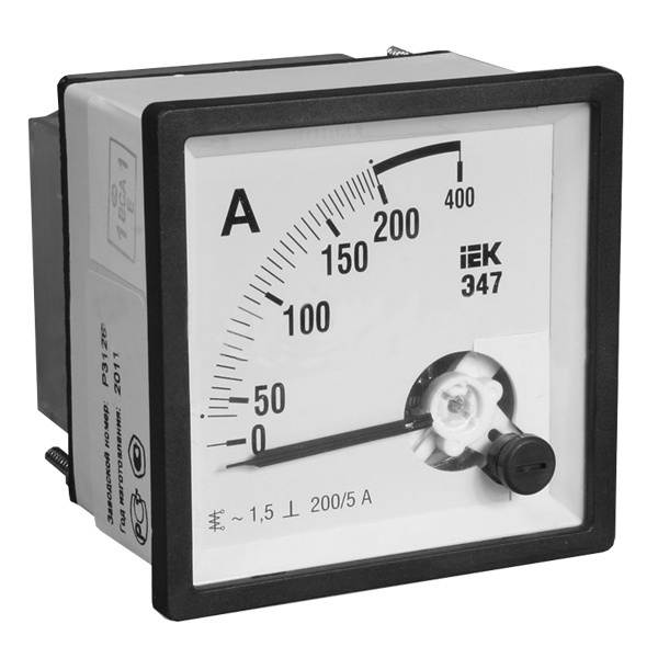 Амперметр аналоговый ИЭК Э47 400/5А класс точности 1,5 72х72мм