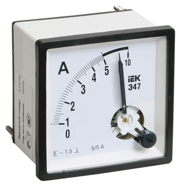 Амперметр аналоговый ИЭК Э47 10А класс точности 1,5 96х96мм