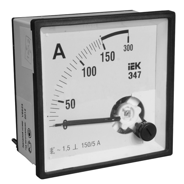 Амперметр аналоговый ИЭК Э47 300/5А класс точности 1,5 96х96мм