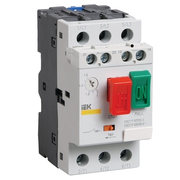 Пускатель ручной кнопочный ИЭК ПРК32-4 In4A Ir2,5-4A Ue 660В (автомат защиты двигателя)
