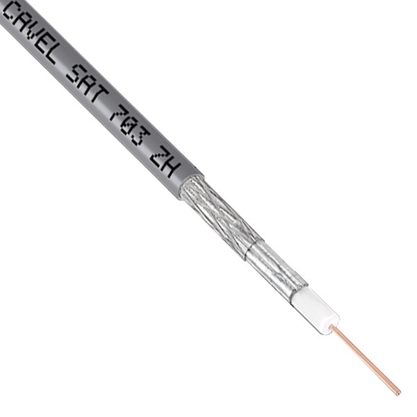 Кабель коаксиальный Cavel SAT 703 ZH телевизионный медный 75 Ом серый [бухта 100м]