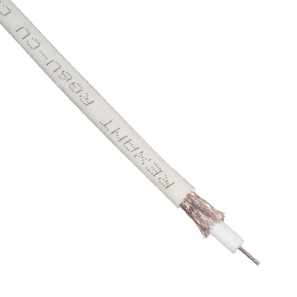 Кабель коаксиальный Rexant RG-6U телевизионный медный 75 Ом белый [бухта 100м]