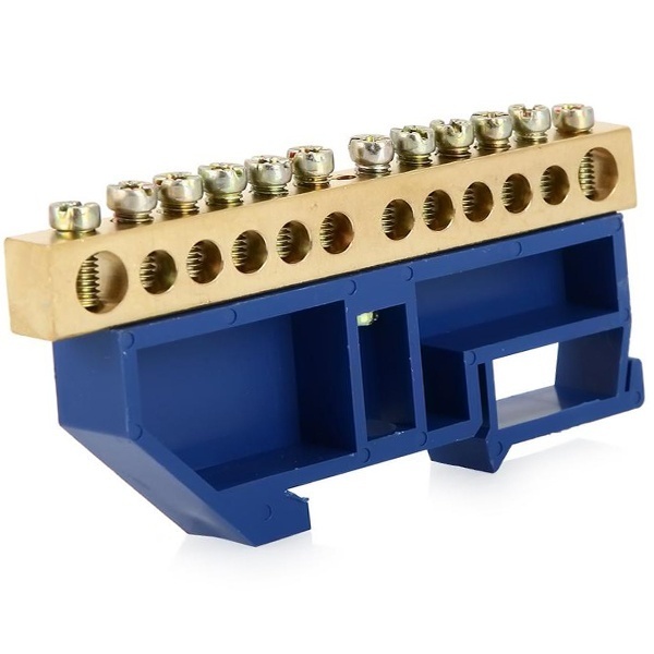 Шина ИЭК N (ноль) на DIN-изол ШНИ-6х9-12-Д-С 90мм