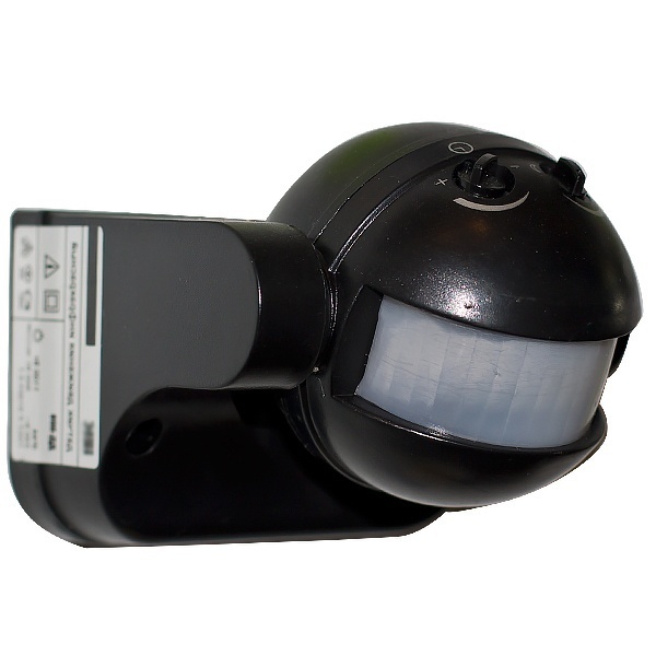 Датчик движения ИЭК ДД 009 черный макс нагрузка 1100Вт угол обзора 180град дальность 12м IP44