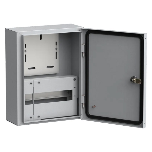 Щит металлический ИЭК ЩУРн-1/12з-0 74 У2 IP54 на 1-фазный счетчик и 12 модулей навесной