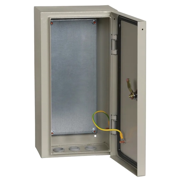 Щит металлический влагозащищенный ИЭК ЩМП-4.2.1-0 У2 IP54, с монтажной платой 400х210х150