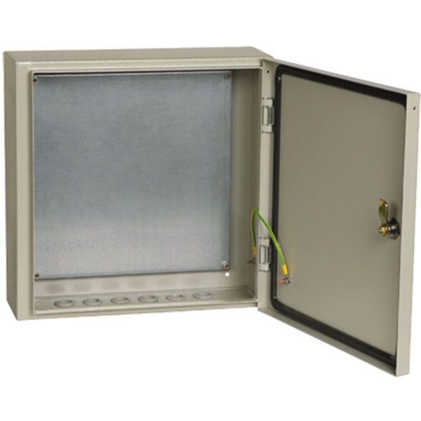 Щит металлический влагозащищенный ИЭК ЩМП-4.4.1-0 У2 IP54, с монтажной платой 400х400х150