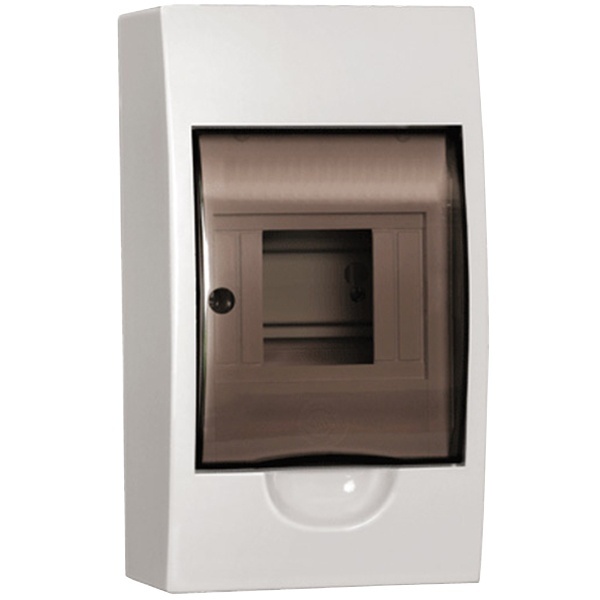 Щит навесной пластиковый ИЭК ЩРН-П-4 4 модуля с прозрачной дверкой IP41 (электрический шкаф)