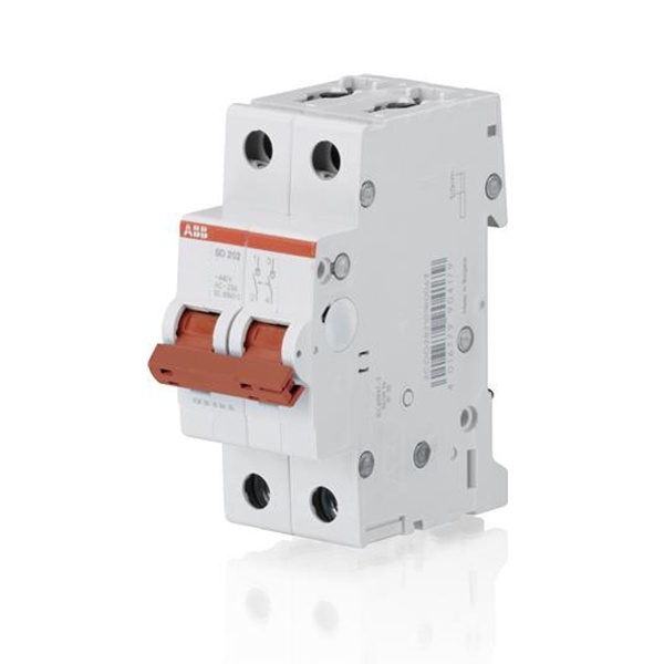 Рубильник модульный ABB 2П 25А рычаг красный SD202/25 (выключатель нагрузки)