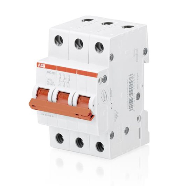 Рубильник модульный ABB 3П 63А рычаг красный трехфазный SHD203/63 (выключатель нагрузки)