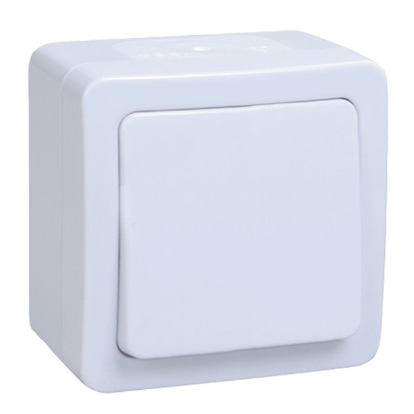 Выключатель 1-клавишный ИЭК Гермес Plus ВС20-1-0-ГПБ IP54 белый