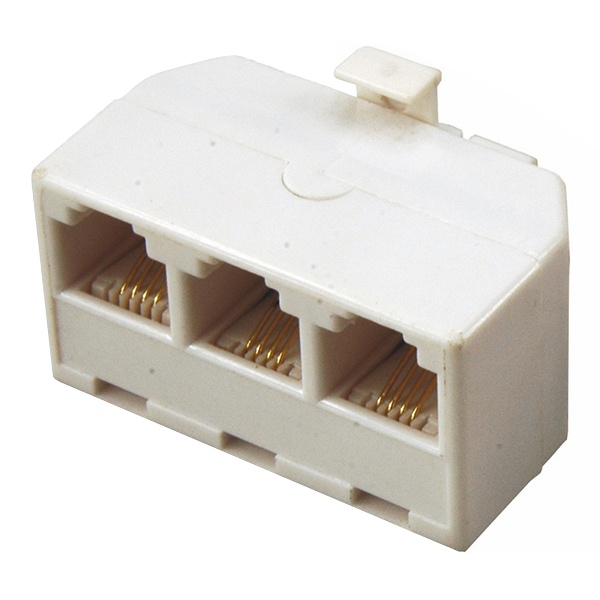 Телефонный тройник Rexant 6P-4C (штекер - 3 гнезда)