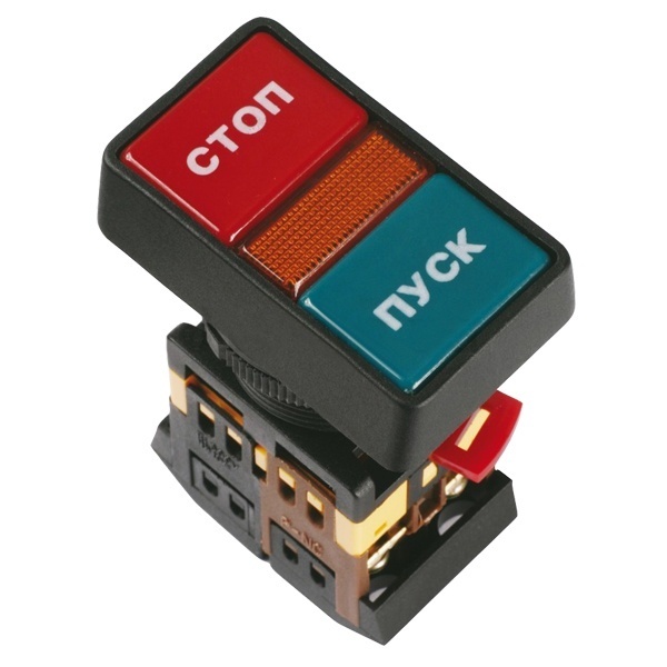 Кнопка Generica РPBB-30N Пуск-Стоп d30мм неон/240В 1НО+1НЗ