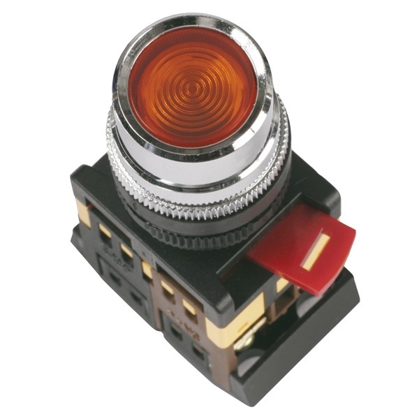 Кнопка Generica ABLF-22 красный d22мм неон/240В 1НО+1НЗ