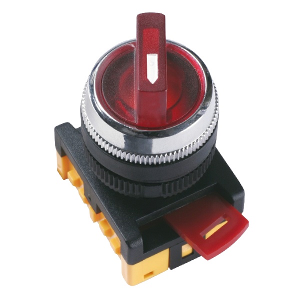 Переключатель Generica ANCLR-22-3 на 3 фикс.положения красный неон/240В I-0-II 1з+1р