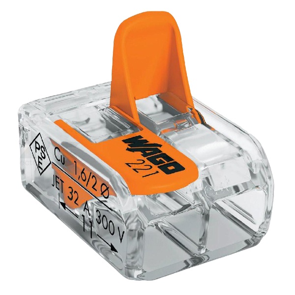 Клеммник WAGO 2 (одножильных или многожильных) х 0,08-4 мм 32A Cu [уп. 100шт]