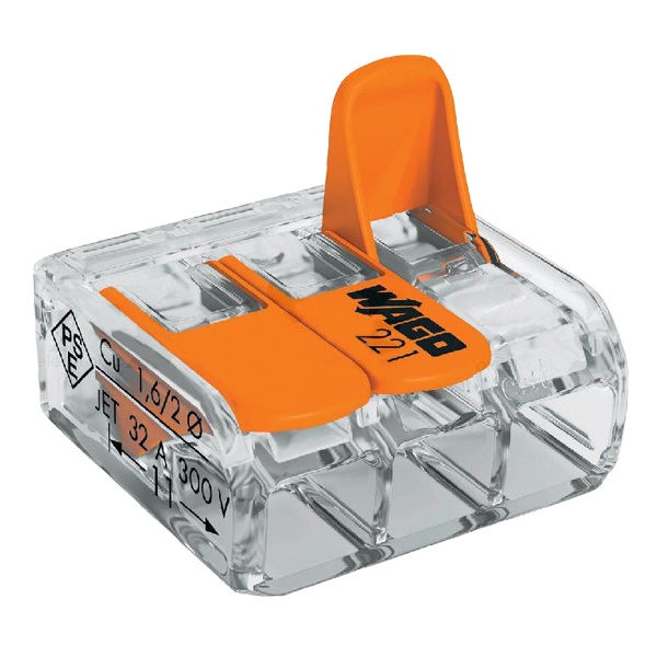 Клеммник WAGO 3 (одножильных или многожильных) х 0,08-4 мм 32A Cu [уп. 50шт]